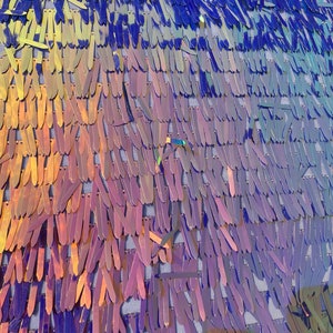 Sequined lace / holographic sequin/Black  tulle sequin mesh /Black tulle / big fringe sequin tulle fabric by the yard