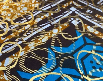 Ankara gold foiled/African print gold foiled / glitter  fabric /African print fabric /6 yards