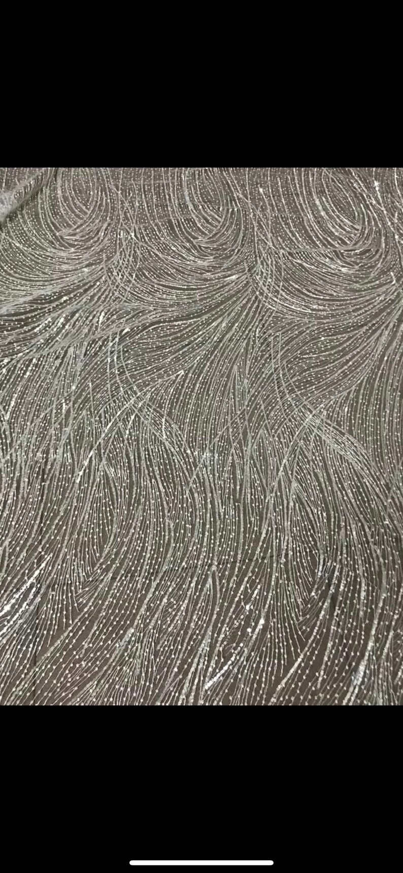 Sequined lace fabric by the yard