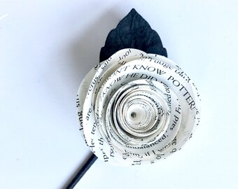 Potter Boutonniere book Page Buttonhole Boutonnière - Paper Flower