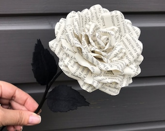 Book Page Paper Rose: Handmade Literary Gift