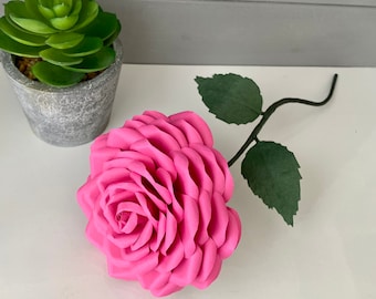 Paper rose, paper flower, UK, Paper Flowers, gift, weddings, 1st wedding anniversary,  birthday, valentine's, love.