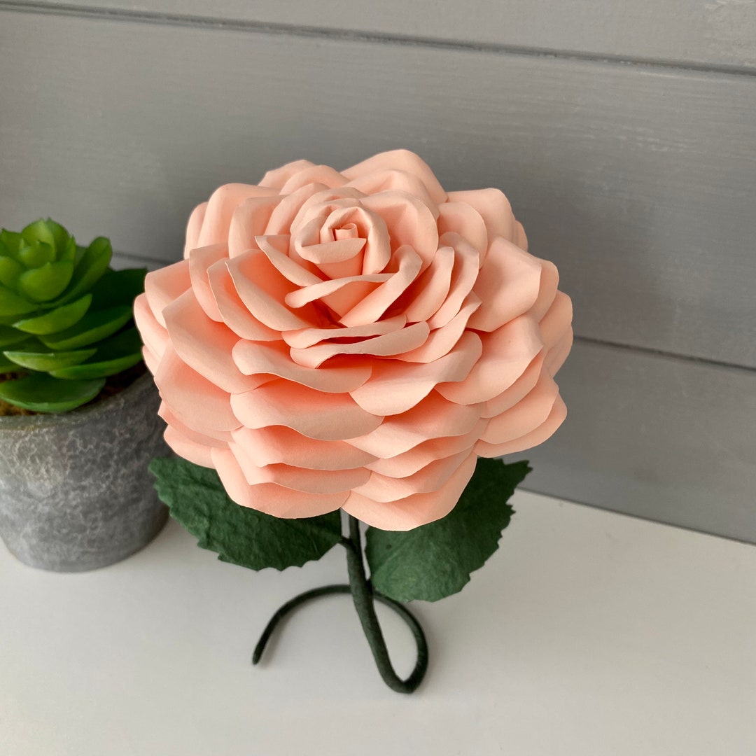 Peach Paper Rose, Paper Flower Made From Peach - Etsy