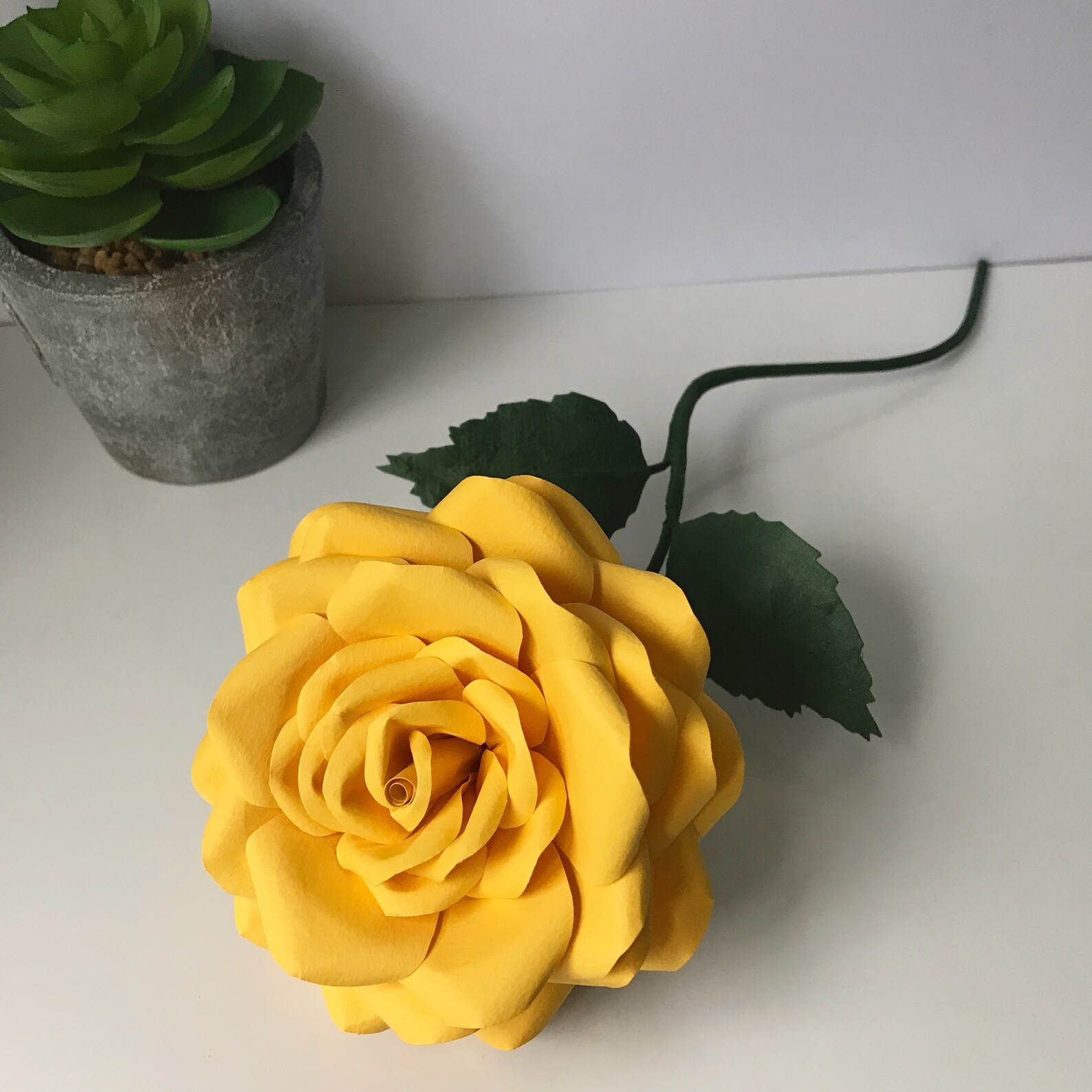 Yellow Rose Made From Paper Yellow Paper Rose Paper Etsy UK