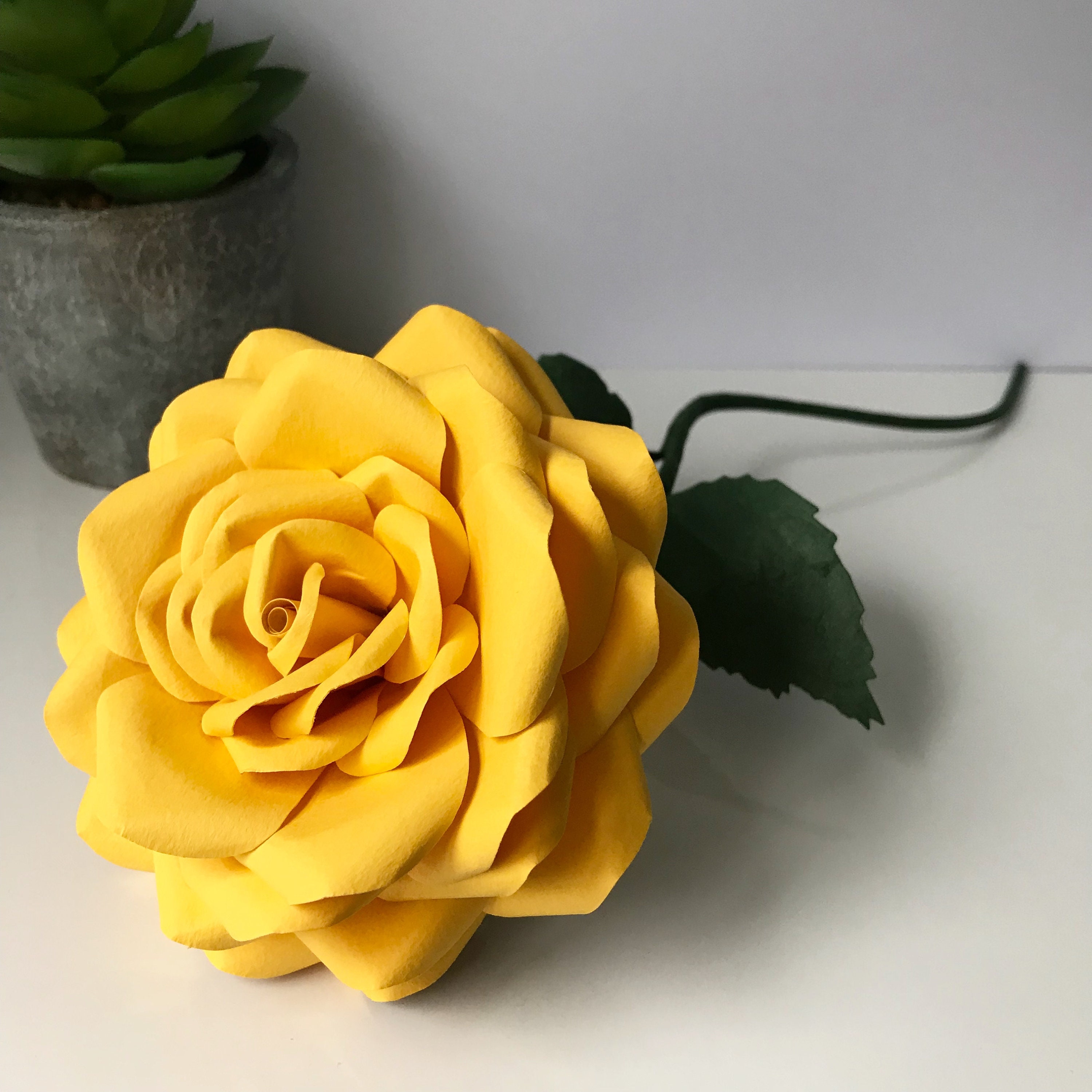 Yellow Rose Made From Paper Yellow Paper Rose Paper Etsy UK