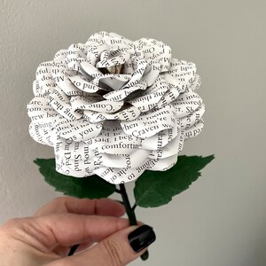 The Secret Garden flower made from preloved book pages, freestanding shelf sitter, 1st Anniversary gift, gift idea image 4