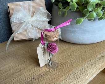 Burgundy miniature paper rose - gift boxed - FREE U.K. POSTAGE