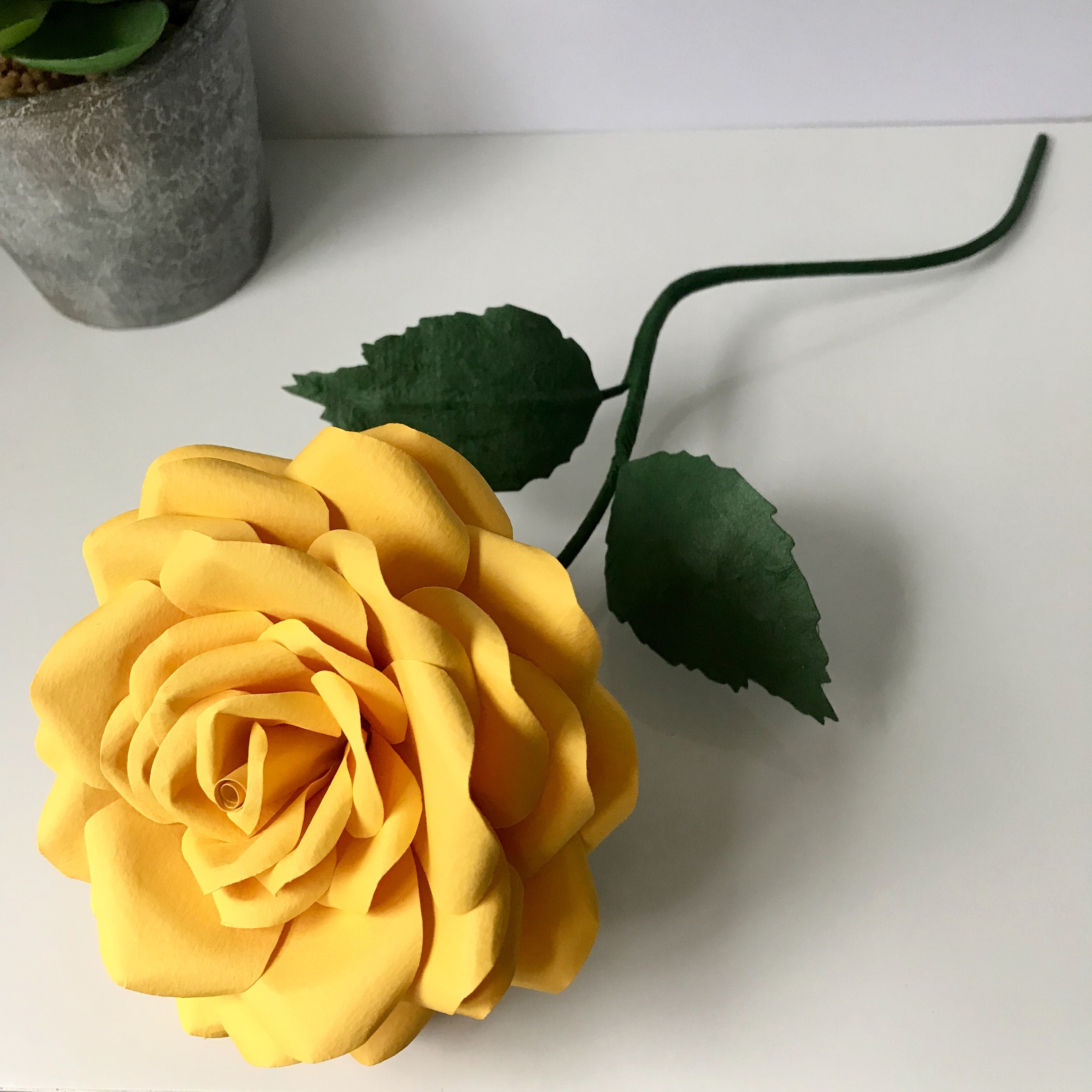 Yellow Rose Made From Paper Yellow Paper Rose Paper Etsy UK
