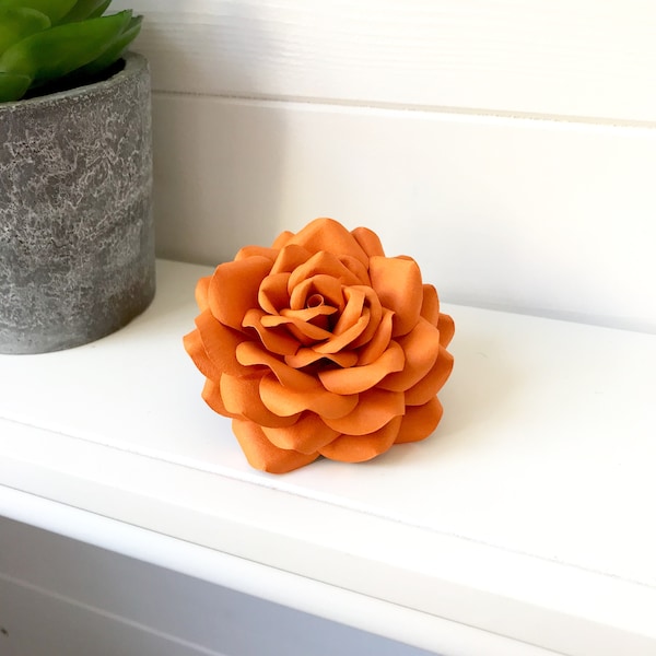 Broche orange boutonnière boutonnière marié garçons d’honneur meilleur homme, fleurs de mariage - autres options de couleur/papier et bouquet assorti disponible