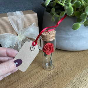 Valentines red rose - mini paper flower - gift boxed - FREE U.K. POSTAGE