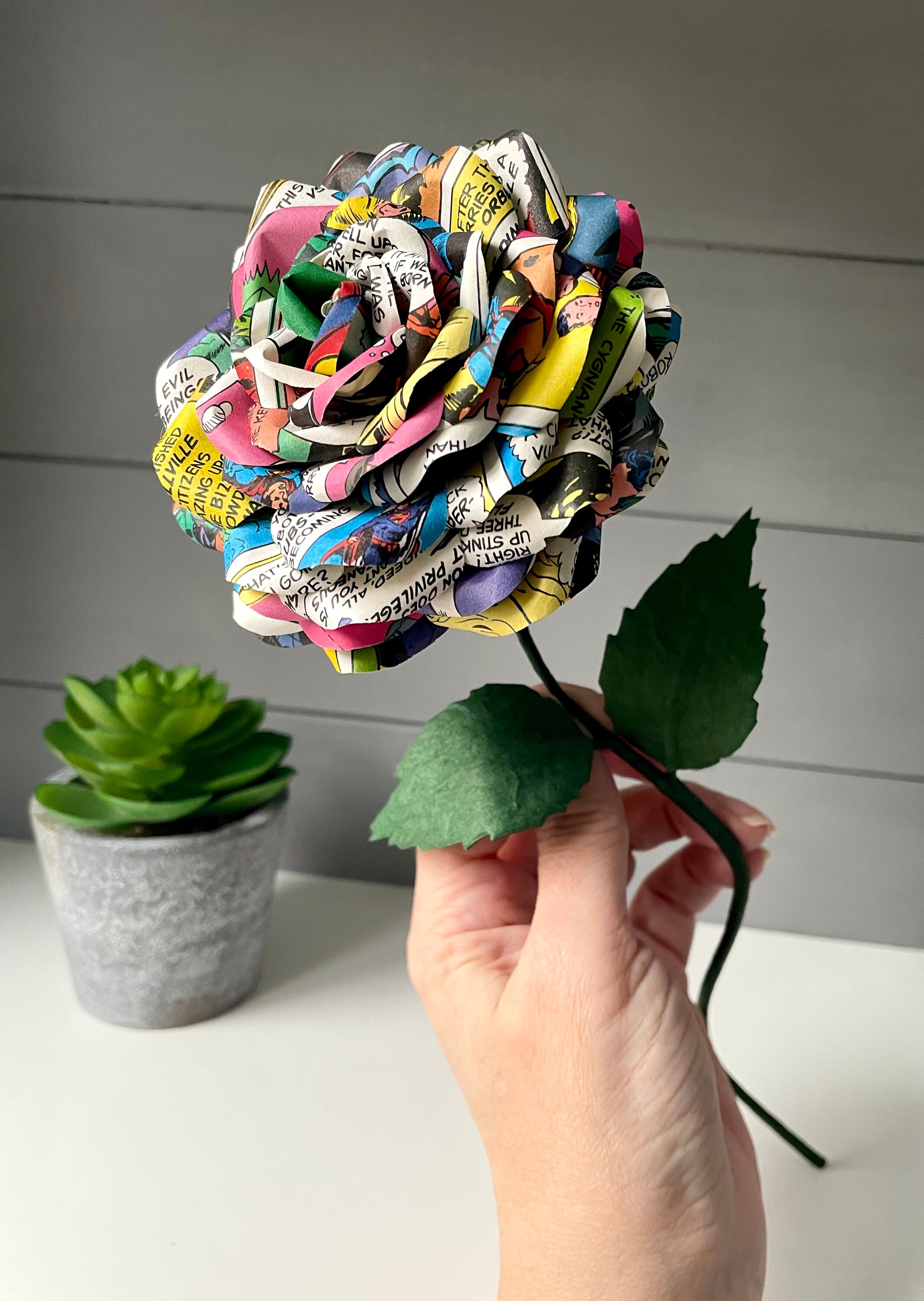 Paper Roses Cartoon Comic Book Rose Made From Vintage Comic Paper Flower - Etsy