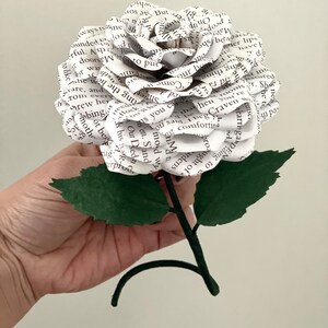 The Secret Garden flower made from preloved book pages, freestanding shelf sitter, 1st Anniversary gift, gift idea image 7