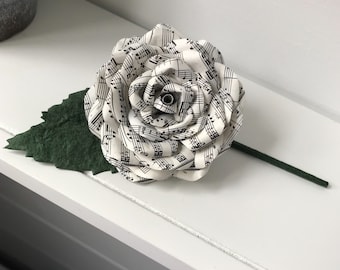 Sheet Music Buttonhole, Boutonniere made from Vintage Sheet Music