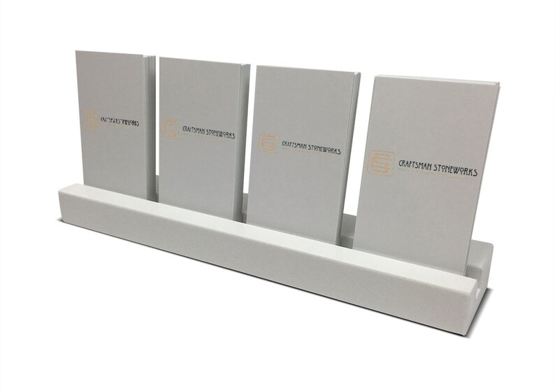 Multiple Vertical Business Card Holder White Quartz Office Etsy