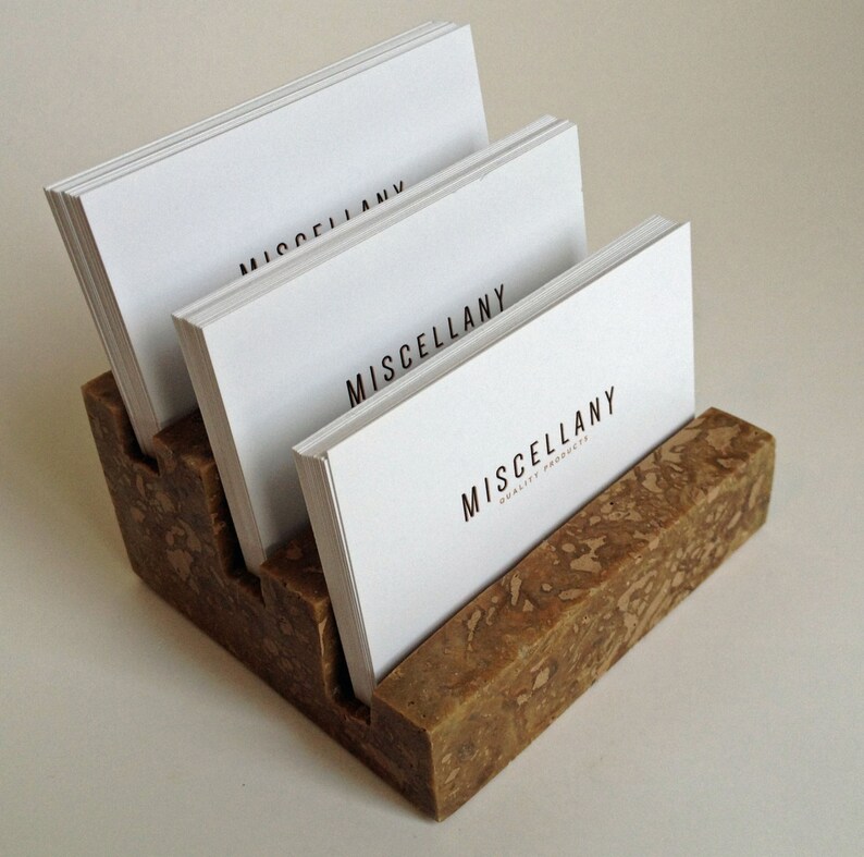 Multiple Business Card Holder Holds 3 different cards Honed Etsy
