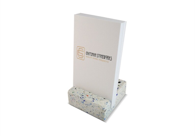 Vertical Business Card Holder Confetti Engineered Quartz Etsy