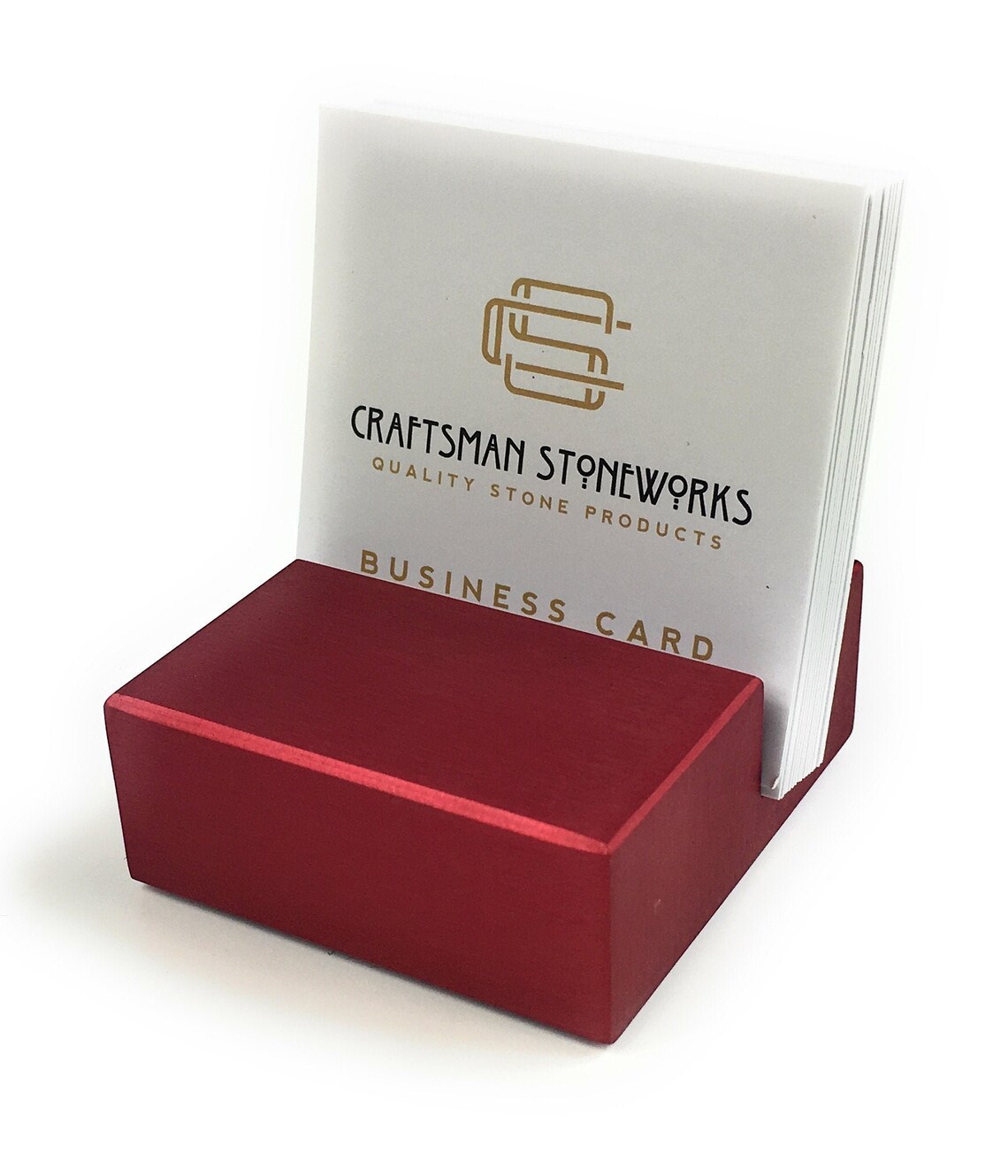 Square Business Card Holder Red Anodized Aluminum Office Etsy