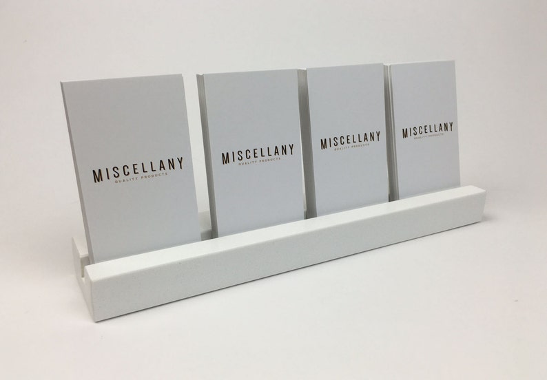 Multiple Vertical Business Card Holder White Quartz Office Etsy