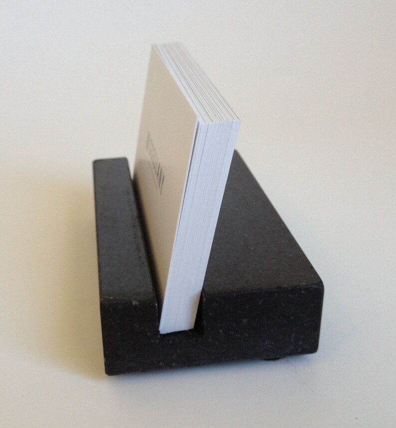 Business Card Holder Black Absolute Granite Office Desk Etsy