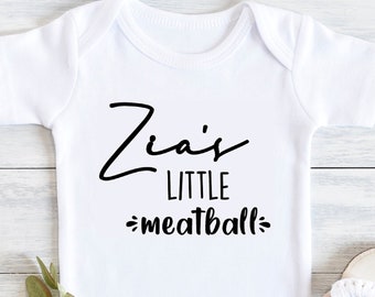 Zia's Little Meatball bodysuit, new baby boy girl, baby shower, cute adorable shirt, Aunt Uncle, Zio, Khala, Nonni, Italian, Khala Nani