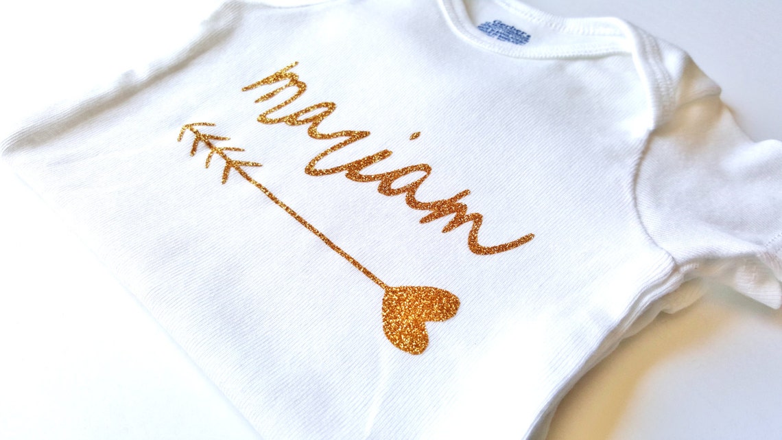 Gold Silver Glitter Bodysuit Personalized Name Shirt Baby Etsy
