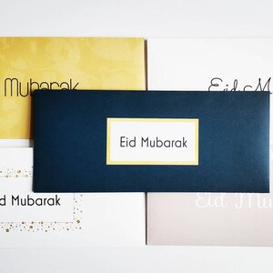 Conjunto de 5 soportes de dinero Eid, Eidi, Eid Mubarak, sobres de dinero, tarjetas Eid, regalos Eid-ul-fitr, Ramadan Mubarak, citas islámicas, decoración islámica