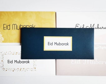 Conjunto de 5 soportes de dinero Eid, Eidi, Eid Mubarak, sobres de dinero, tarjetas Eid, regalos Eid-ul-fitr, Ramadan Mubarak, citas islámicas, decoración islámica