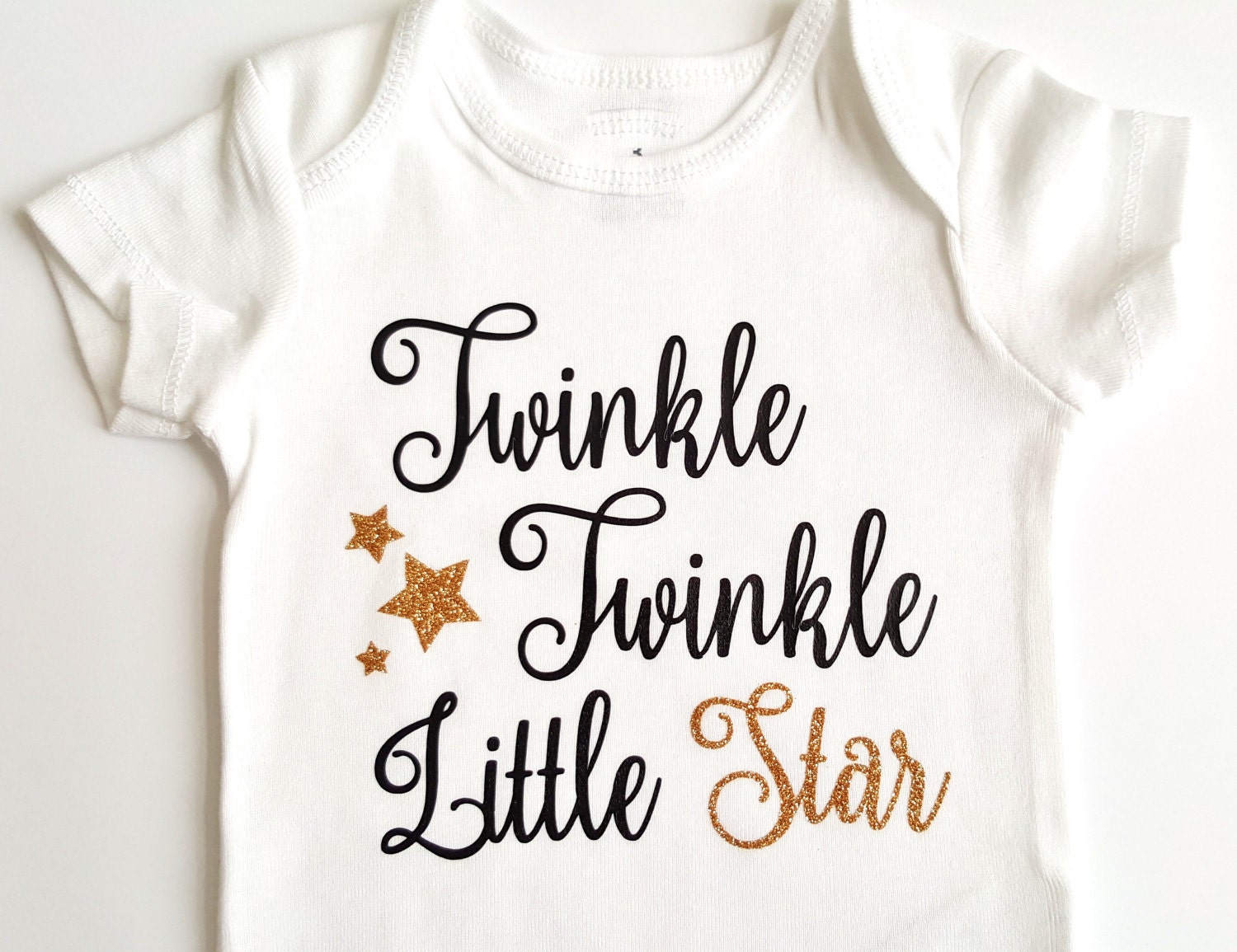 Twinkle Twinkle Little Star Bodysuit Baby Girl Boy Gold | Etsy