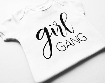 Girl gang bodysuit, new baby girl onesie, cute baby clothes, baby shower, birth announcement, gift for mom zia aunt grandma khala, Eid