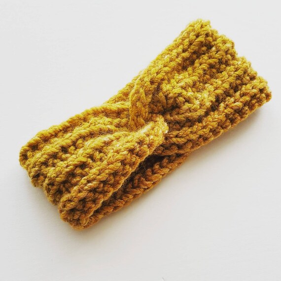 Crochet Twisted Headband, Crochet Ear Warmer, Chunky Knit  display picture 2