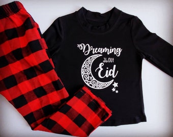 Ramadan and Eid Pajama Set, My first Ramadan, My first Eid, cute baby boy girl, muslim baby, Eid gift, matching family pjs, Dreaming of Eid