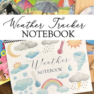 Weer Tracker-notitieboekje | Homeschool Ochtendmand | Weerkaart | Ochtendtijd | Weeropname | Ideeën voor het ochtendmenu