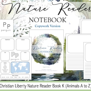 Nature Reader Notebook BUNDLE / Animales de la A a la Z / Escritura a mano / Copia de imprimación / Investigación / Organizador gráfico / Narración / Cuadernos