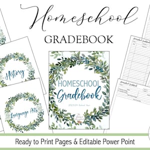 Homeschool Gradebook Printable | Homeschool Grading Sheet | Grade Tracker and Log