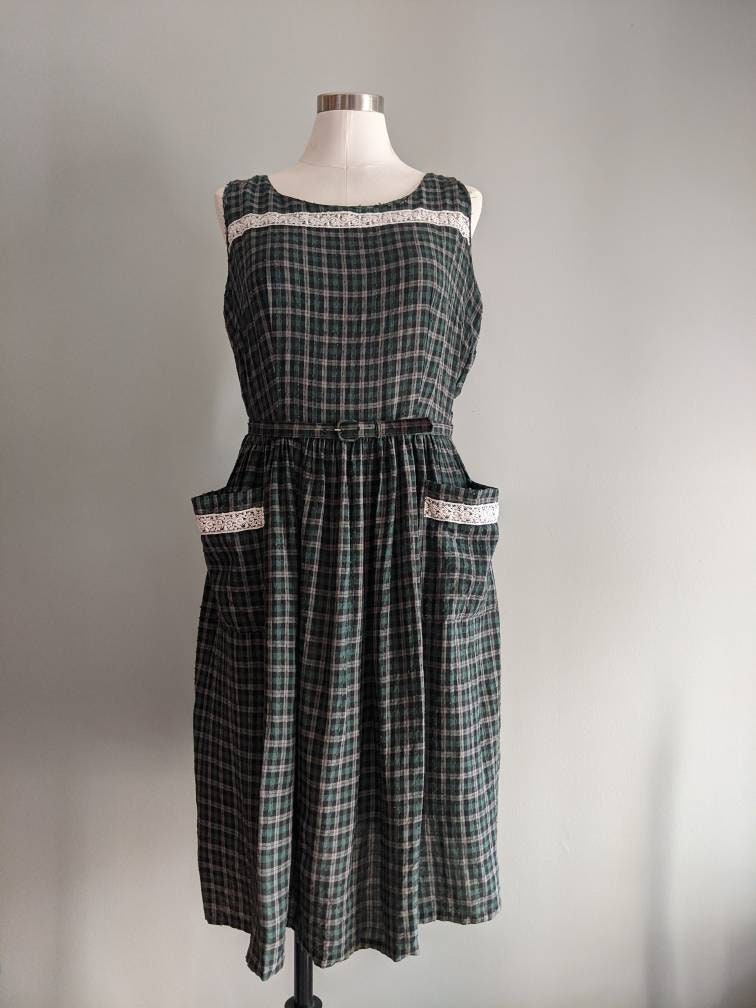 Vintage 1950s Plaid Swiss Dot Cotton Fabric Light Summer Dress - Etsy