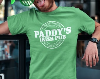 Pins & Bones St Patrick's Day-tröja Paddy's Irish Pub-tema Philly St Patty's grön t-shirt