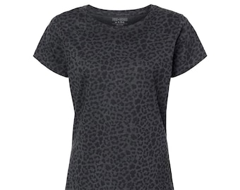 Pins & Bones Frauen Leopard T-Shirt, Semi Fitted, Leopard T-Shirt, Leopard Print