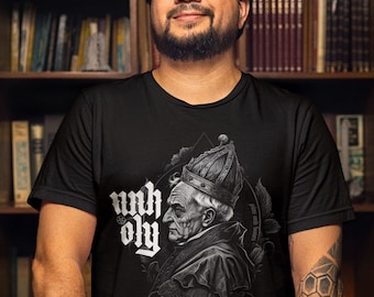 Unholy Shirt Satanic T Shirt Satan Goth Pope Alt Clothing Satanism Occult Shirt