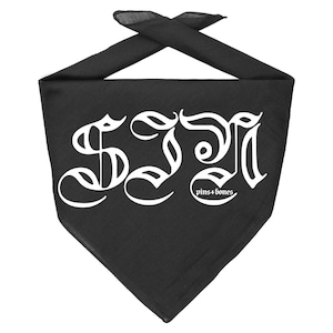 Pins & Bones Sin Gothic Bandana leichte Baumwolle Schwarz Goth Sinning Sins InspiriertEs Bandana