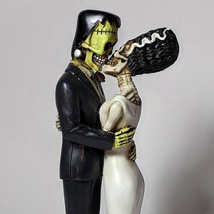 Pins & Bones Frankenstein and Bride Figurine, Hand Detailed Frankenstein Statue, Classic Monsters Collectible