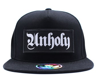 Pins & Bones Unholy Gothic Snapback Hat: One Size Fits All, Perfect for Alternative Fashion