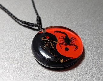 Pins & Bones Scorpion Necklace YinYang Scorpion Necklace, Pendant Jewelry, Scorpion Pendant Genuine Real Scorpion Remains