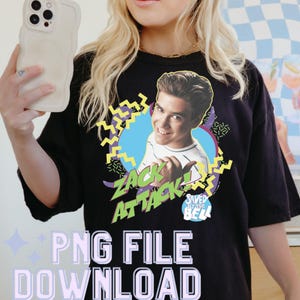 zack morris, saved by the bell, 90s, nostalgia, digital file, dtf, png, zack attack