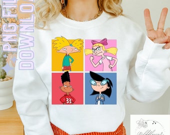Hey Arnold, hey arnold png, nostalgia, vintage cartoon, png, sublimation, football head