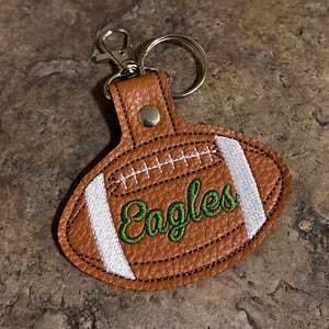 Eagles Football Team-Keychain-Embroidered Faux Leather-Unique Gift -Football Memorabilia