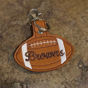Browns Football Team-Keychain-Embroidered Faux Leather-Unique Gift -Football Memorabilia