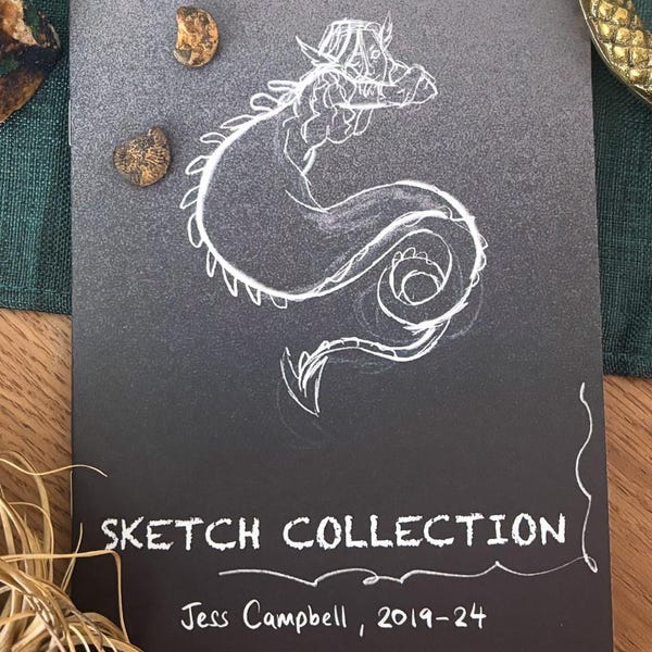 A5 Sketch Artbook: Fantasy Creatures, Witchy Folklore Illustrations