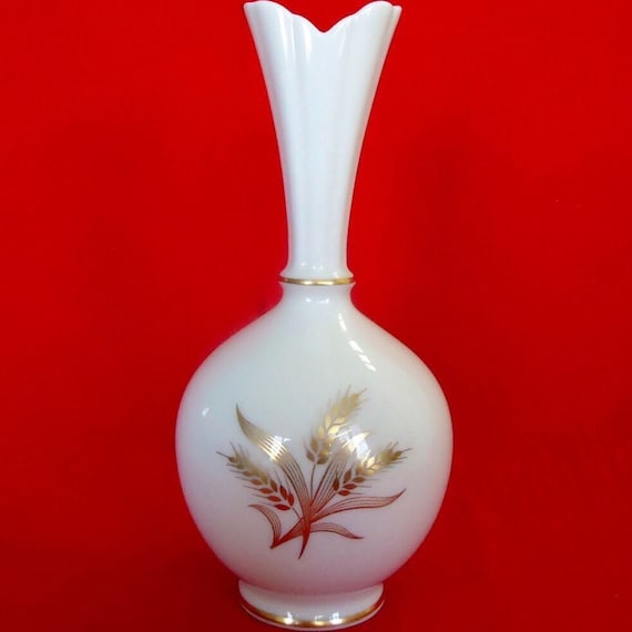 Vintage Lenox Gold Wheat Vase, Ivory China, 24K Gold Trim