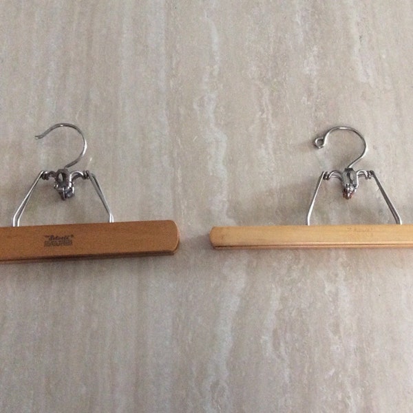 Vintage Pair SETWELL Wood Clamp Pants / Skirt Hangers for Art