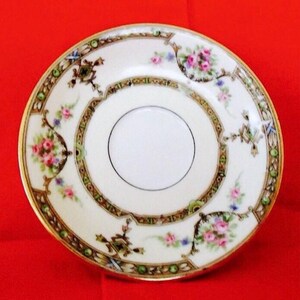 Antique UC Limoges France Saucer, LA FAYETTE Floral Pattern image 1